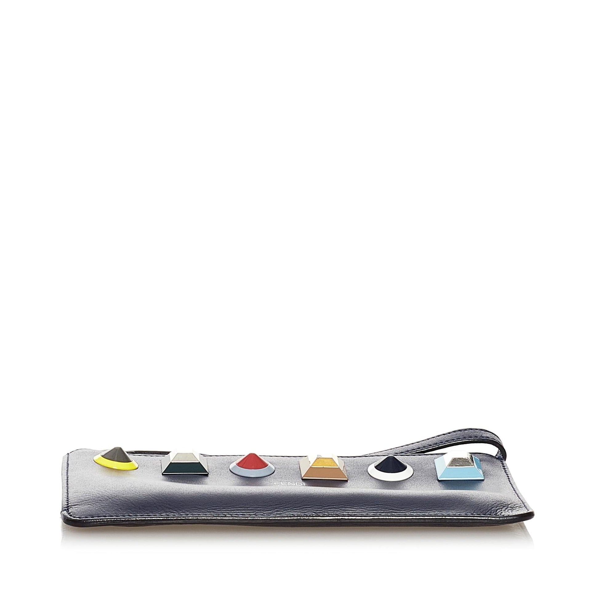 Fendi Studded Flat Leather Pouch