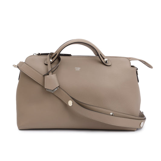 Fendi Taupe Calfskin Leather Large By the Way Handle Bag