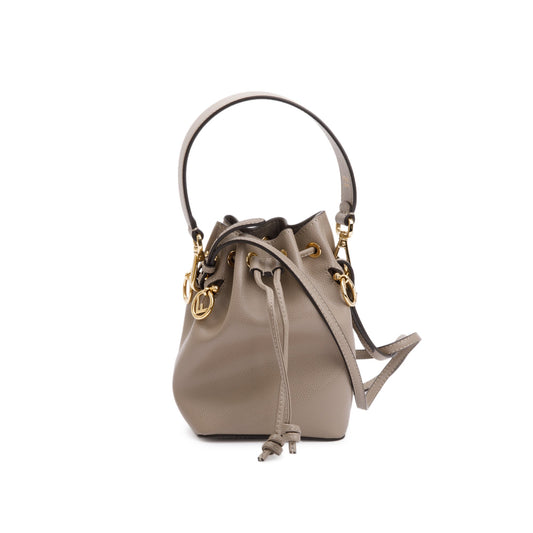 Fendi Taupe Calfskin Leather Mini Mon Tresor Bucket Bag