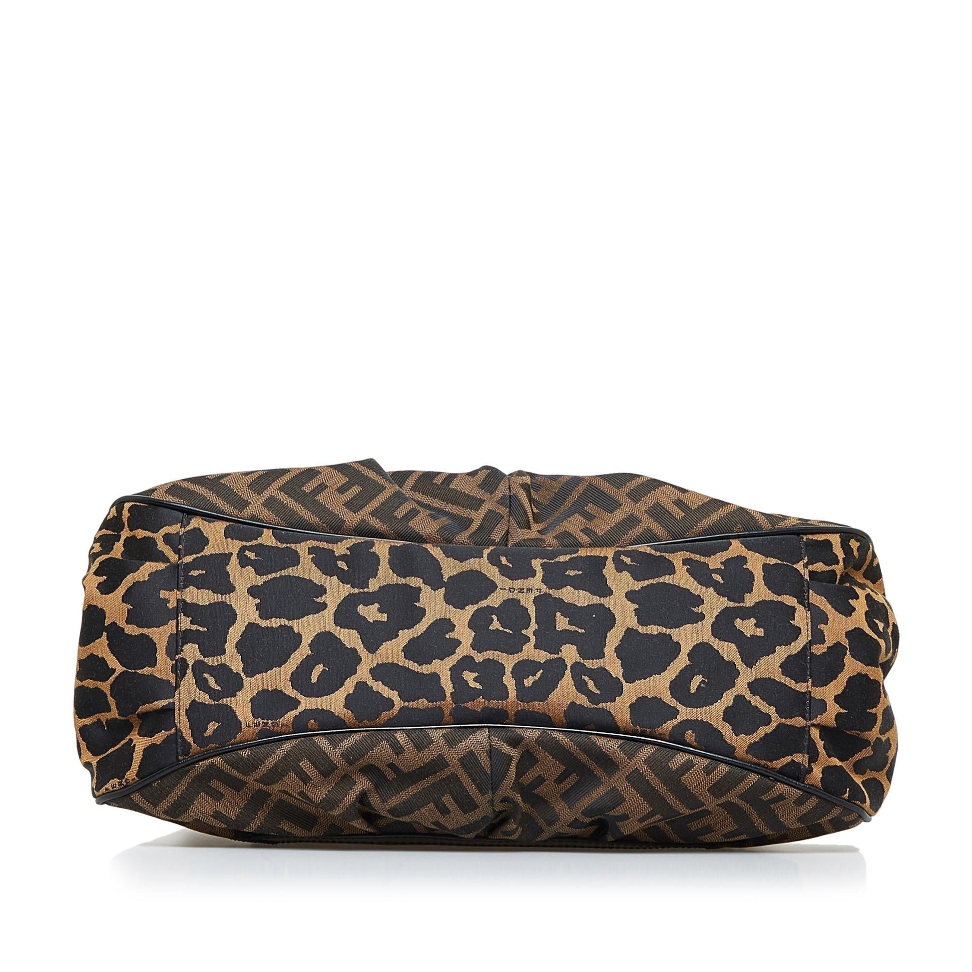 Fendi Zucca Chef Leopard Shoulder Bag
