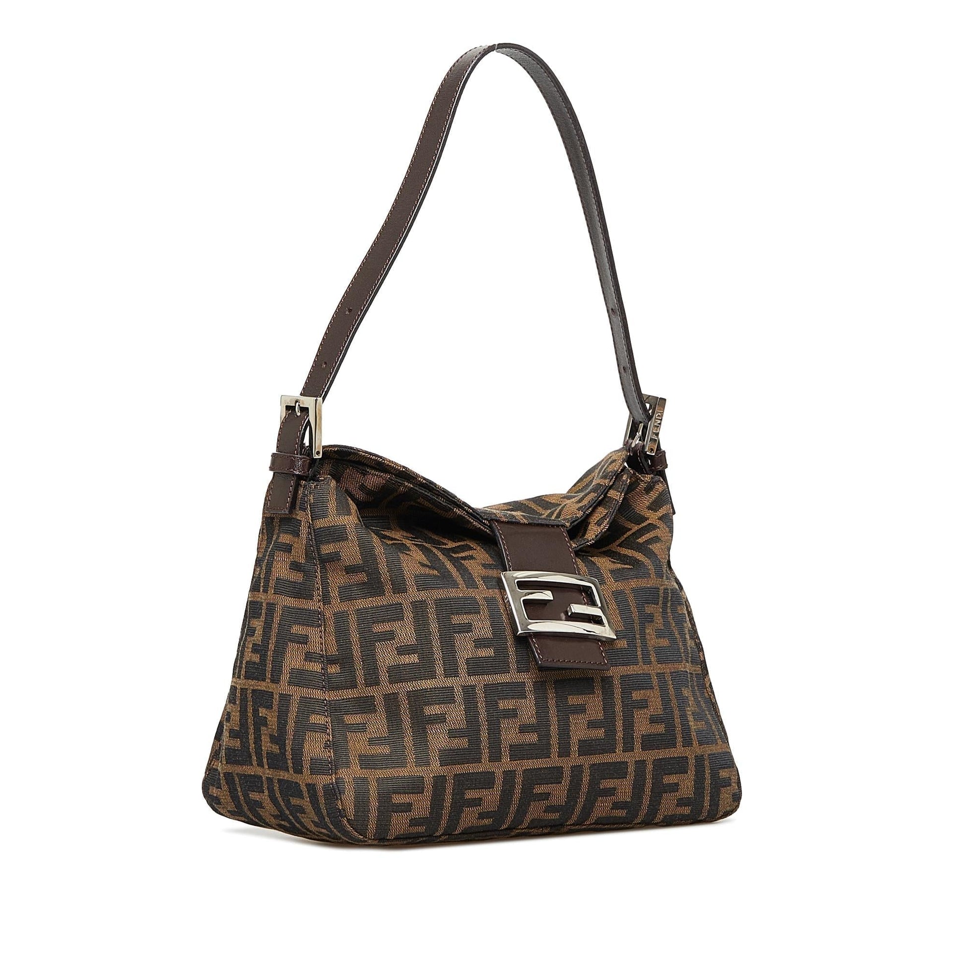 Fendi Zucca Double Flap Shoulder Bag