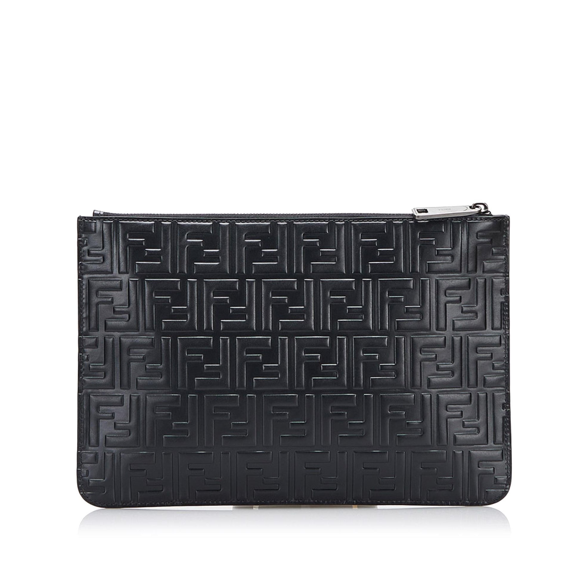 Fendi Zucca Embossed Zip Pouch