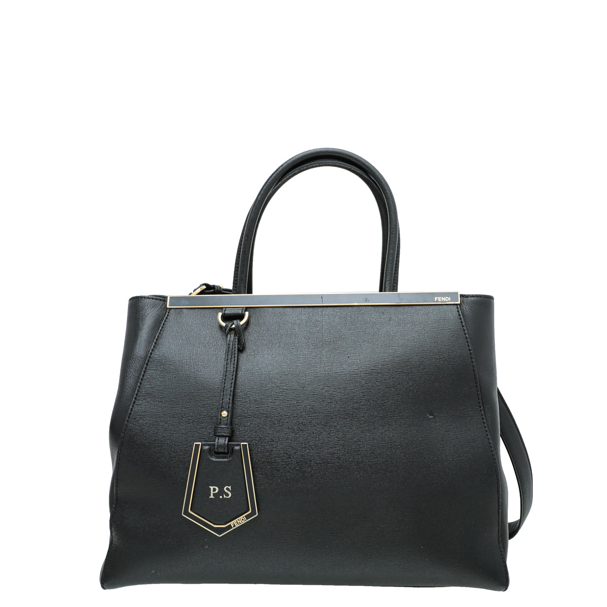 Fendi Black 2 Jours Bag W/P.S Initials