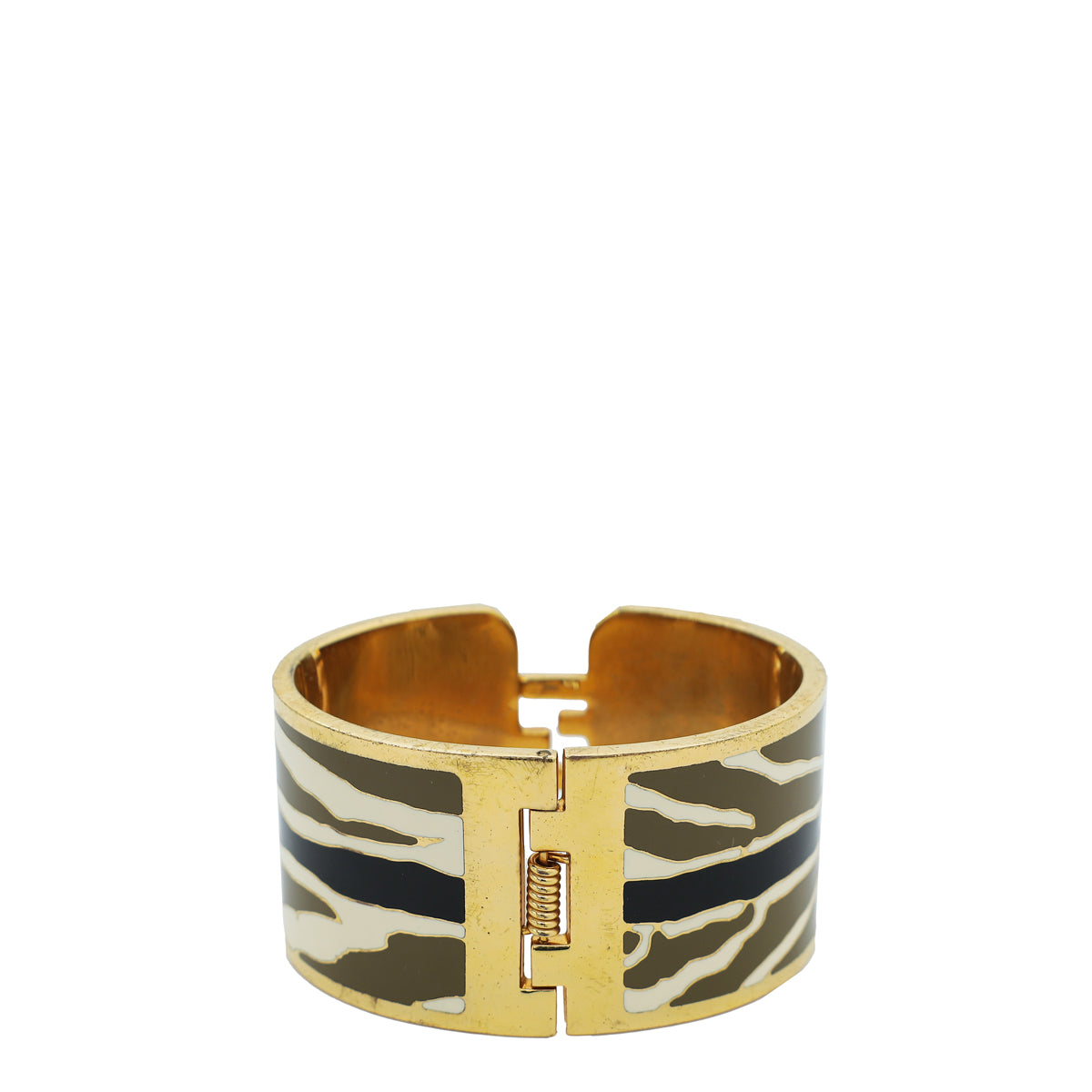 Fendi Tricolor Enamel Fendista Wide Bangle