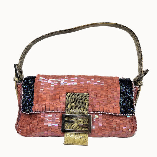 Fendi Baguette Pink Glitter sequins