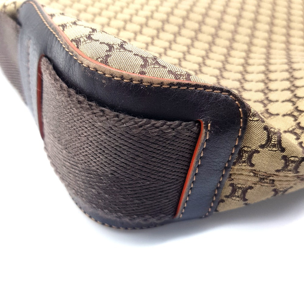 CELINE Shoulder Bag Canvas / leather Brown type Macadam all over pattern Shoulder Bag unisex Secondhand