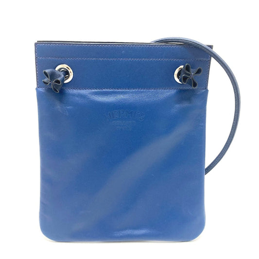 HERMES Shoulder Bag Swift blue leather Arine Mini
