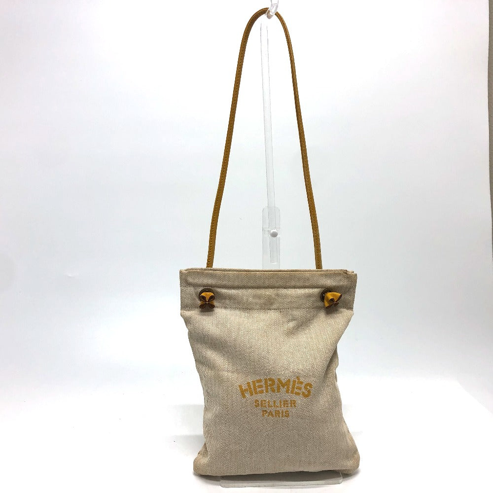 HERMES Shoulder Bag Towal chevron beige logo Aline PM