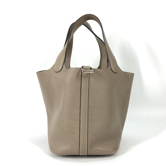 HERMES Handbag Taurillon Clemence Gray type Bag Picotin Lock PM 18 Women