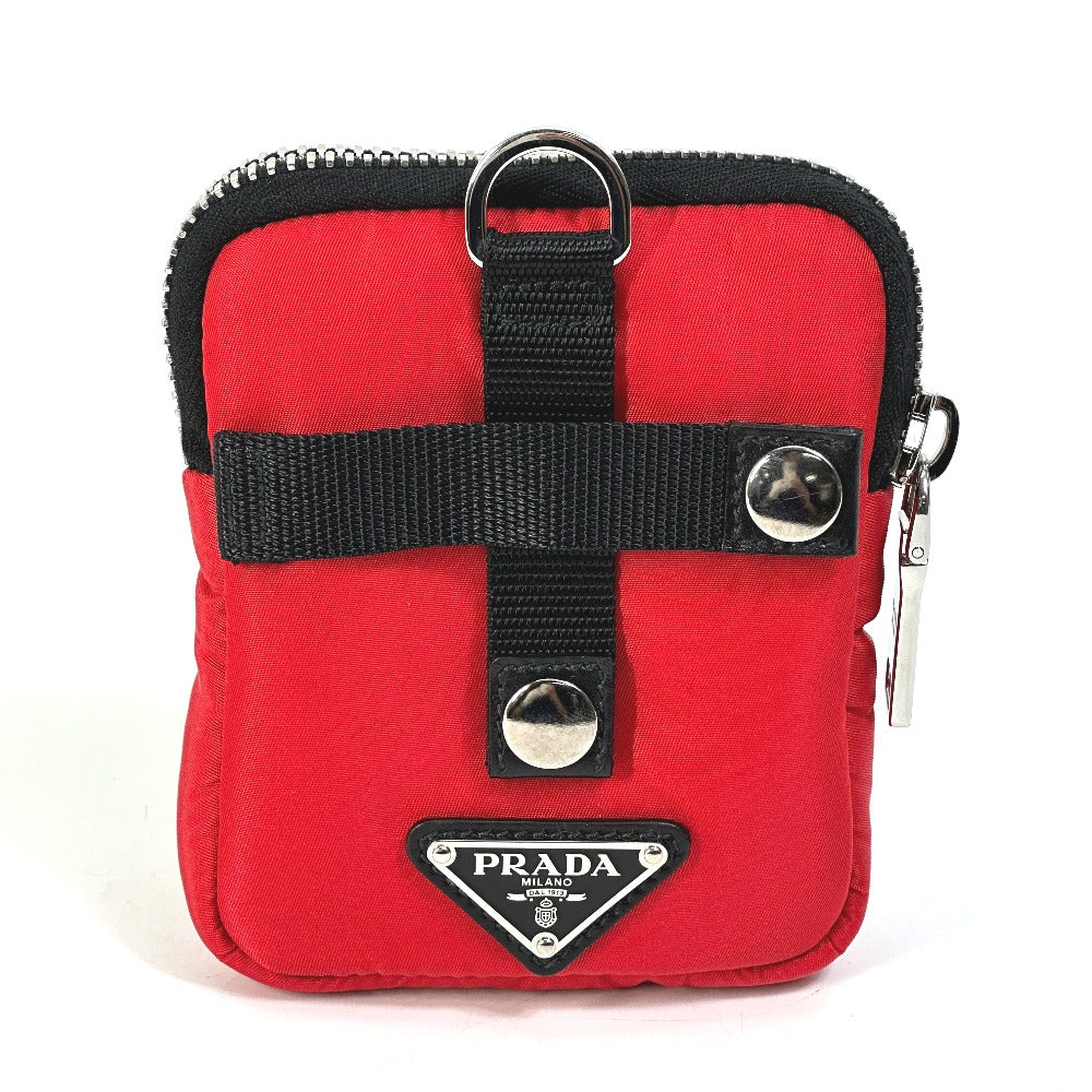PRADA Pouch Nylon Red Triangle logo plate TESSUTO SOFT mens