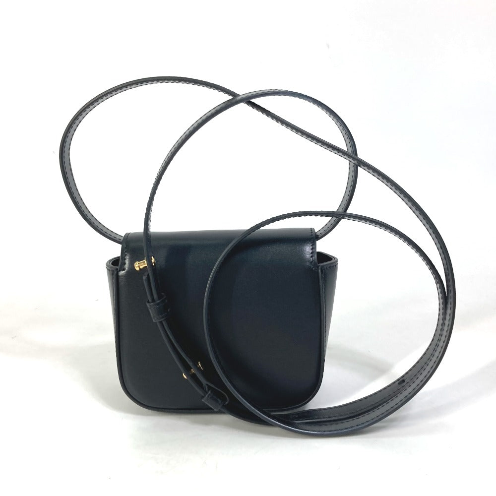 CELINE Shoulder Bag leather black Pochette mini triomphe Women