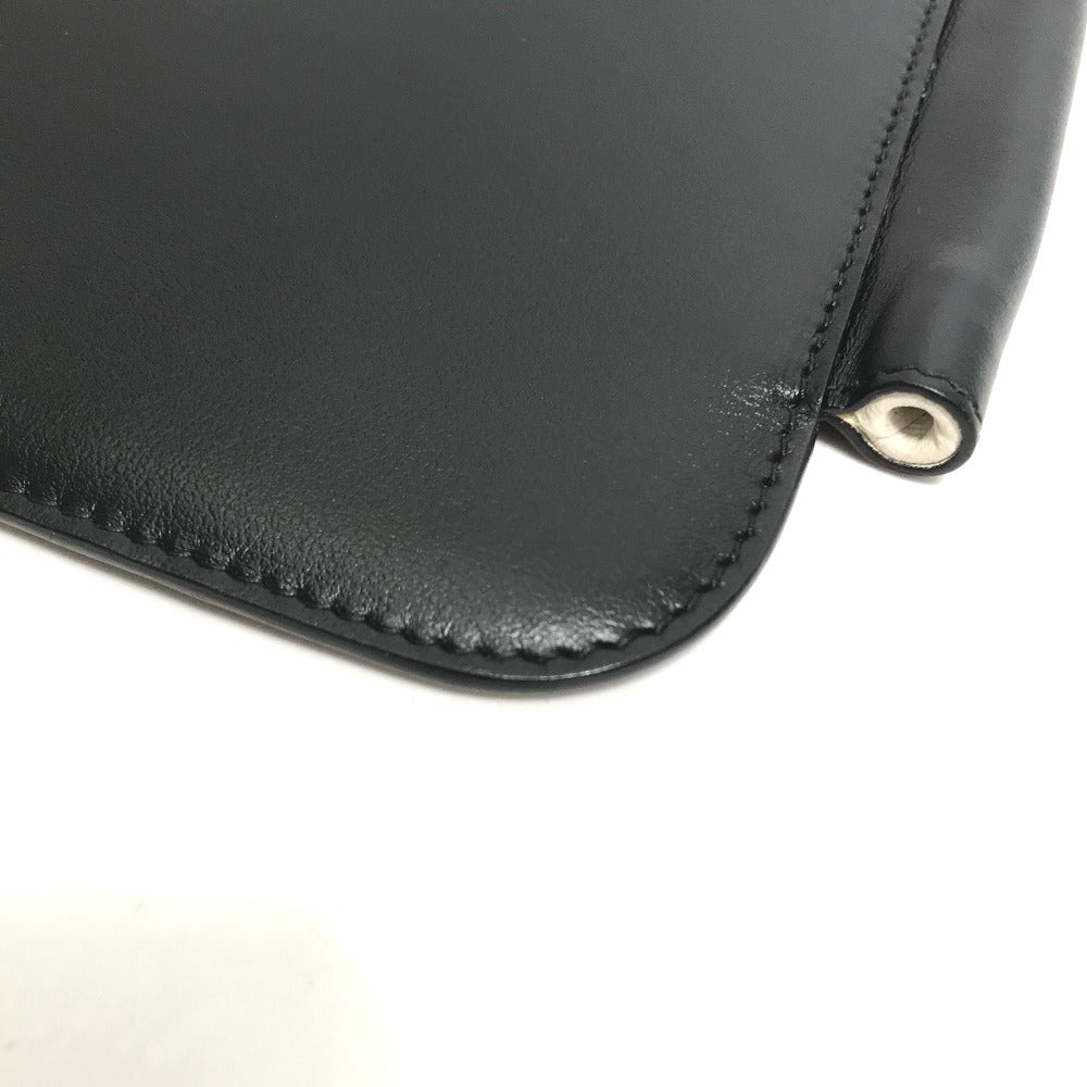 PRADA iPad case leather black By color 3D logo mens(Unisex)