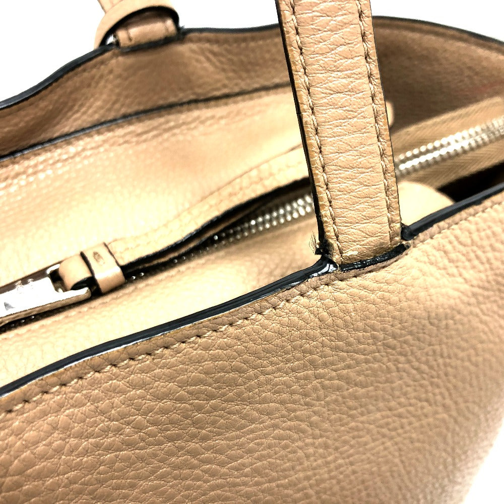 PRADA Tote Bag leather beige logo Women