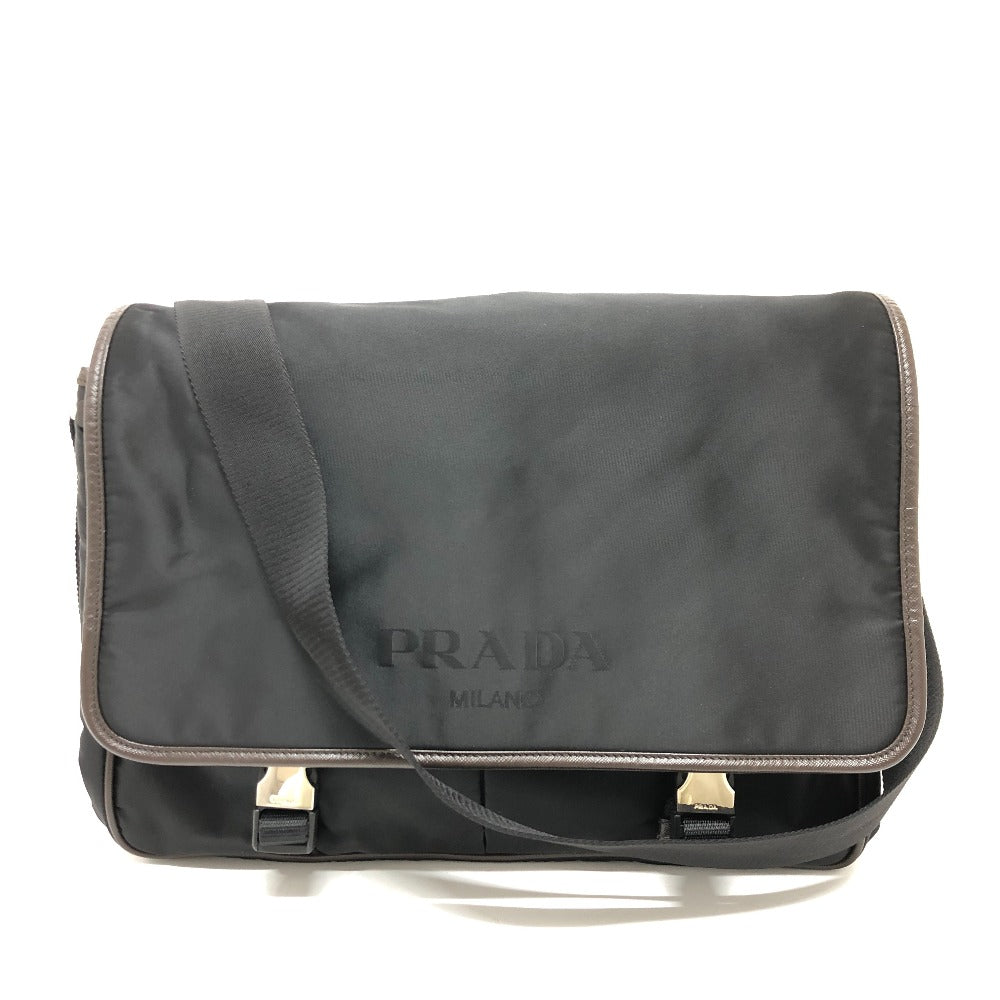 PRADA Shoulder Bag Nylon black Messenger bag mens