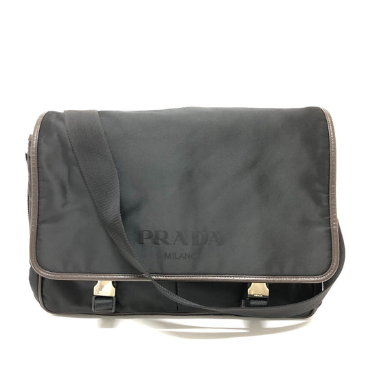 PRADA Shoulder Bag Nylon black Messenger bag mens
