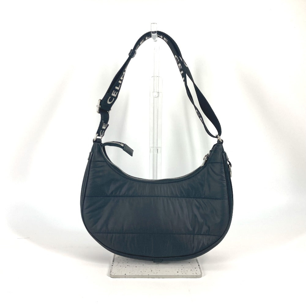 CELINE Shoulder Bag Nylon black logo ava medium Women