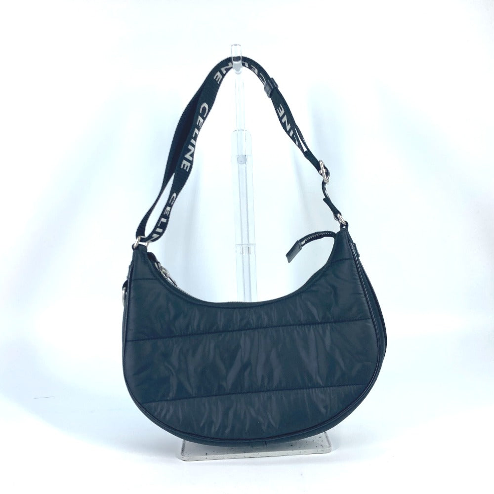CELINE Shoulder Bag Nylon black logo ava medium Women