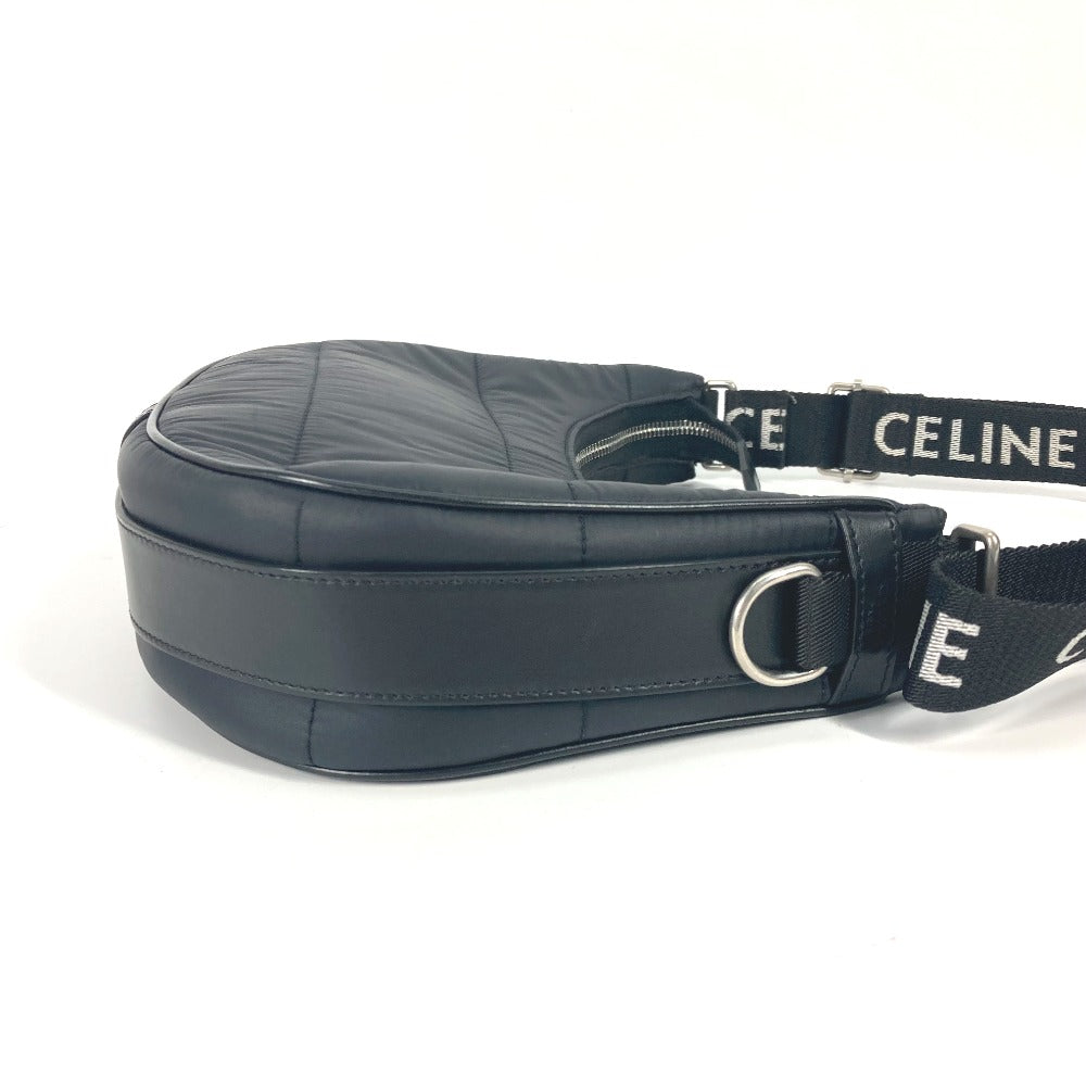 CELINE Shoulder Bag Nylon black logo ava medium Women