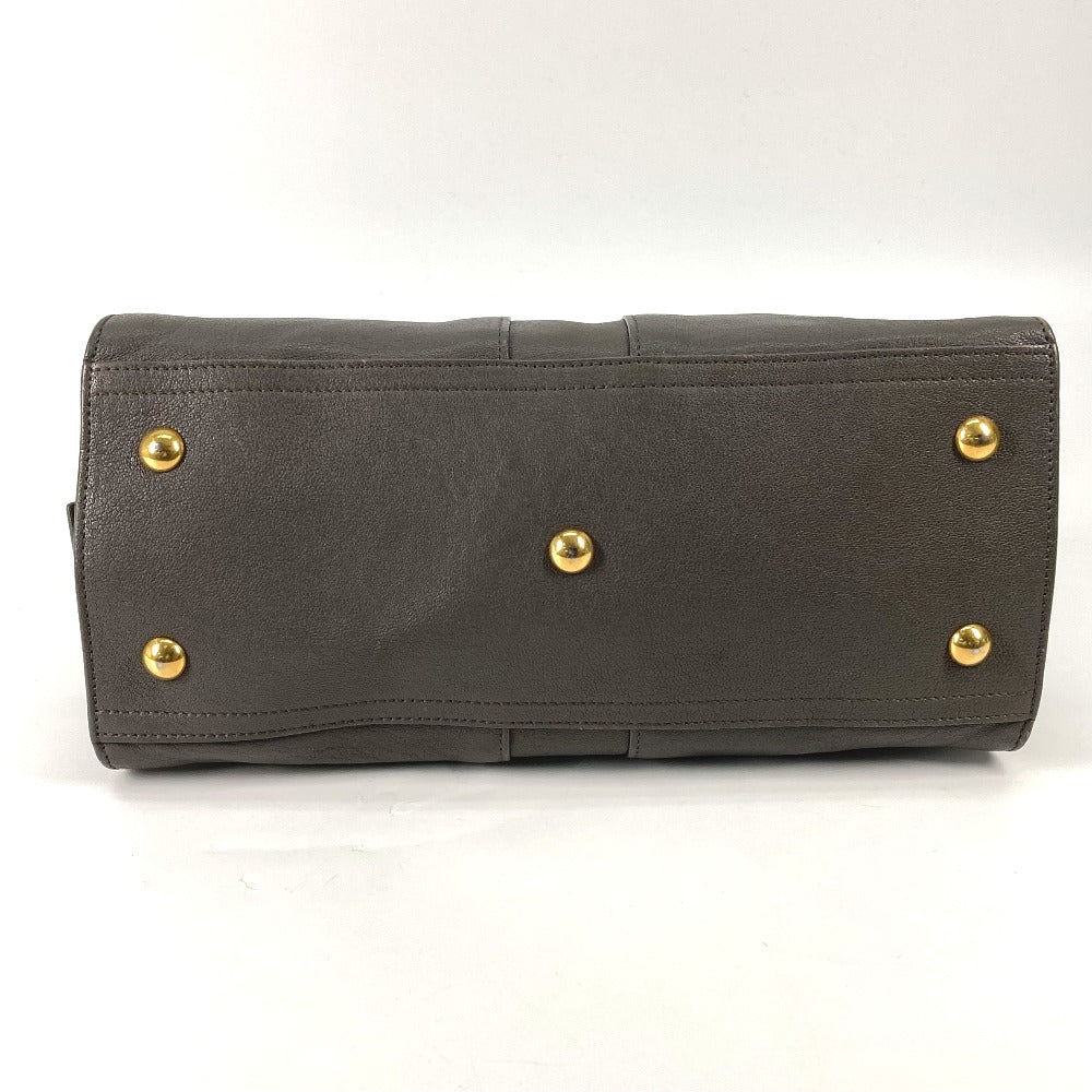 YVES SAINT LAURENT Handbag 400666 leather gray Y logo Cavas chic Women