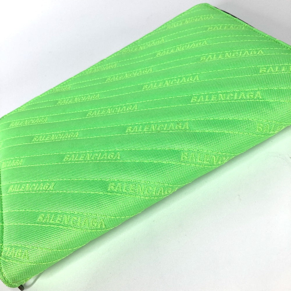 BALENCIAGA Clutch bag 554219 canvas Neon green logo explorer tablet mens