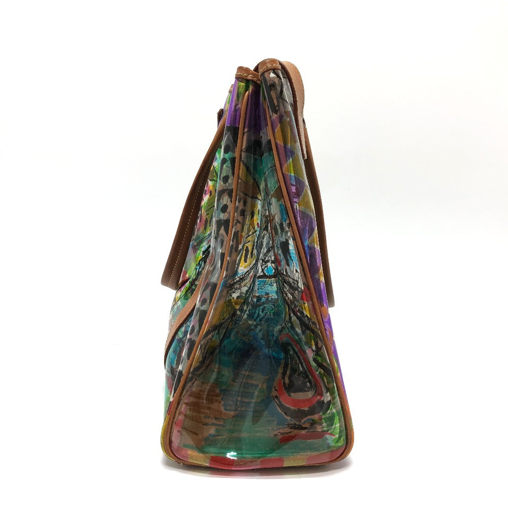 PRADA Tote Bag Plastics/Leather multicolor Venetian print Women
