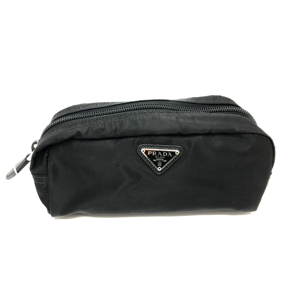 PRADA Pouch Nylon black Triangle logo Women