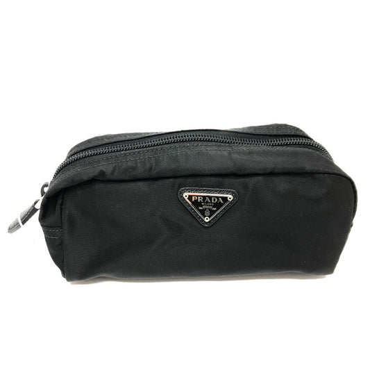 PRADA Pouch Nylon black Triangle logo Women