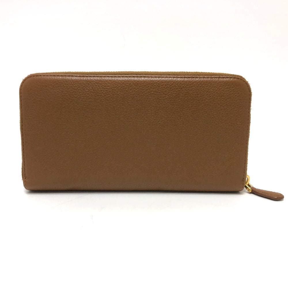 PRADA Long Wallet Purse 1M0506 leather Brown logo Women