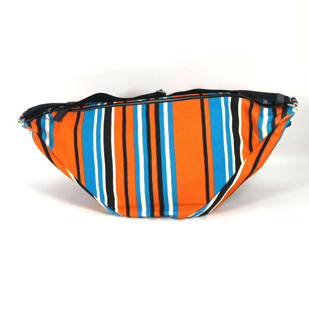 PRADA Shoulder Bag canvas Orange stripe Triangle Bayadere mens