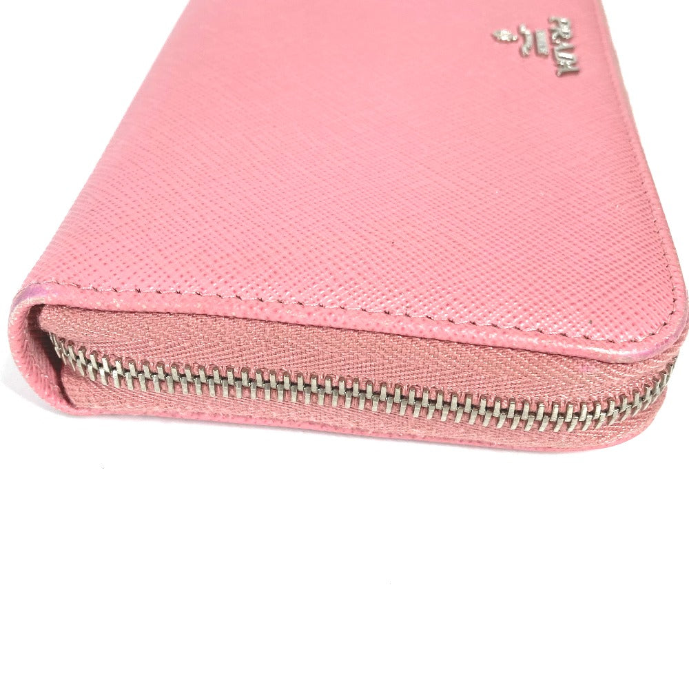 PRADA Long Wallet Purse saffiano leather pink Long wallet logo Women