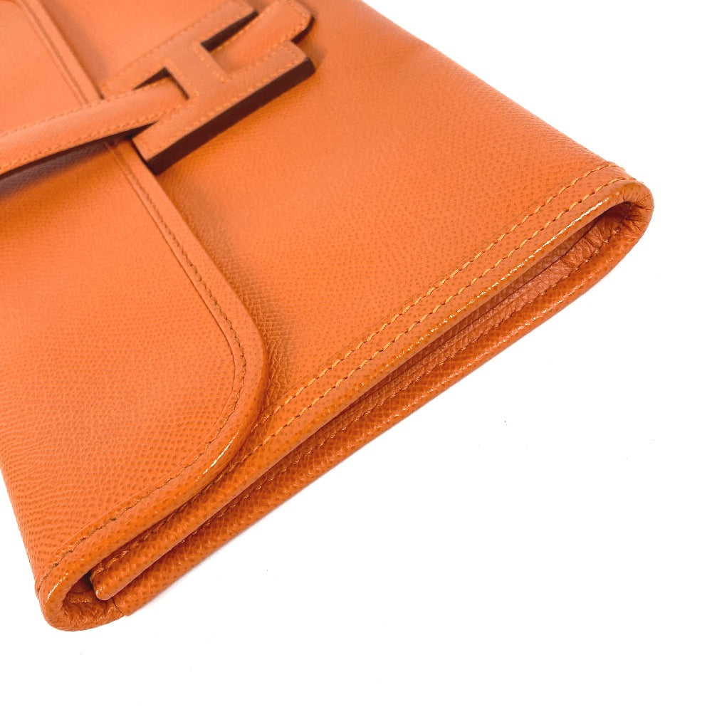 HERMES Clutch bag Epsom Orange Bag H logo Jige Elan 29