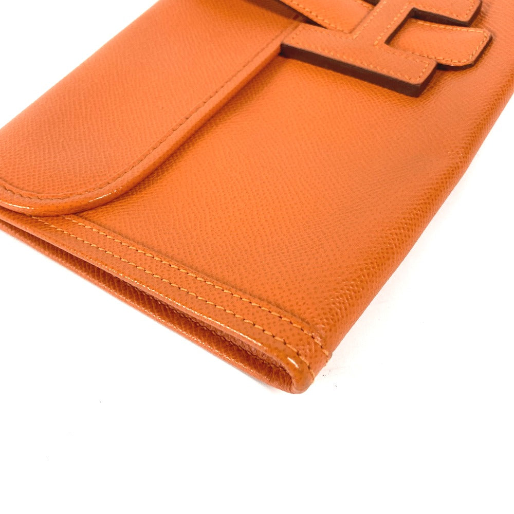 HERMES Clutch bag Epsom Orange Bag H logo Jige Elan 29