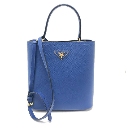 PRADA Tote Bag saffiano leather blue Panniers