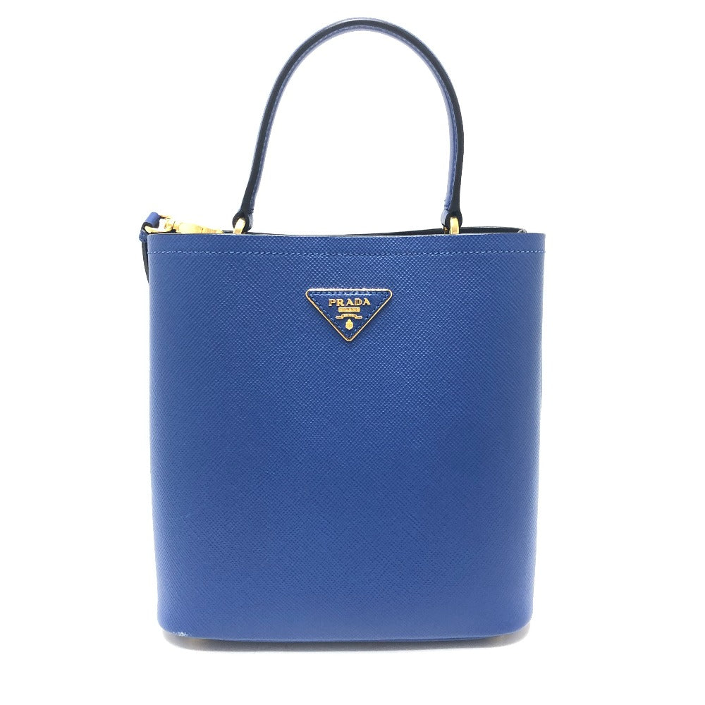 PRADA Tote Bag saffiano leather blue Panniers