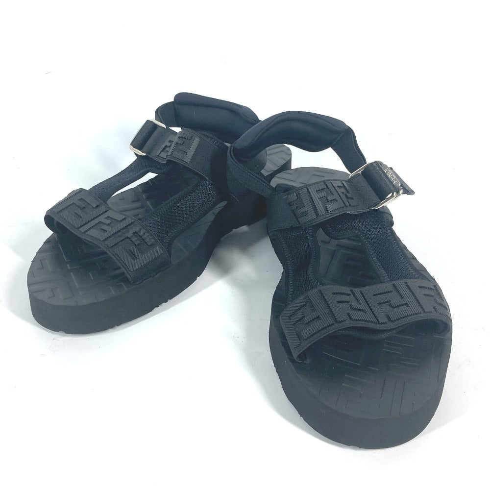 FENDI Sandals 7X1377 rubber black belt strap Zucca mens 10