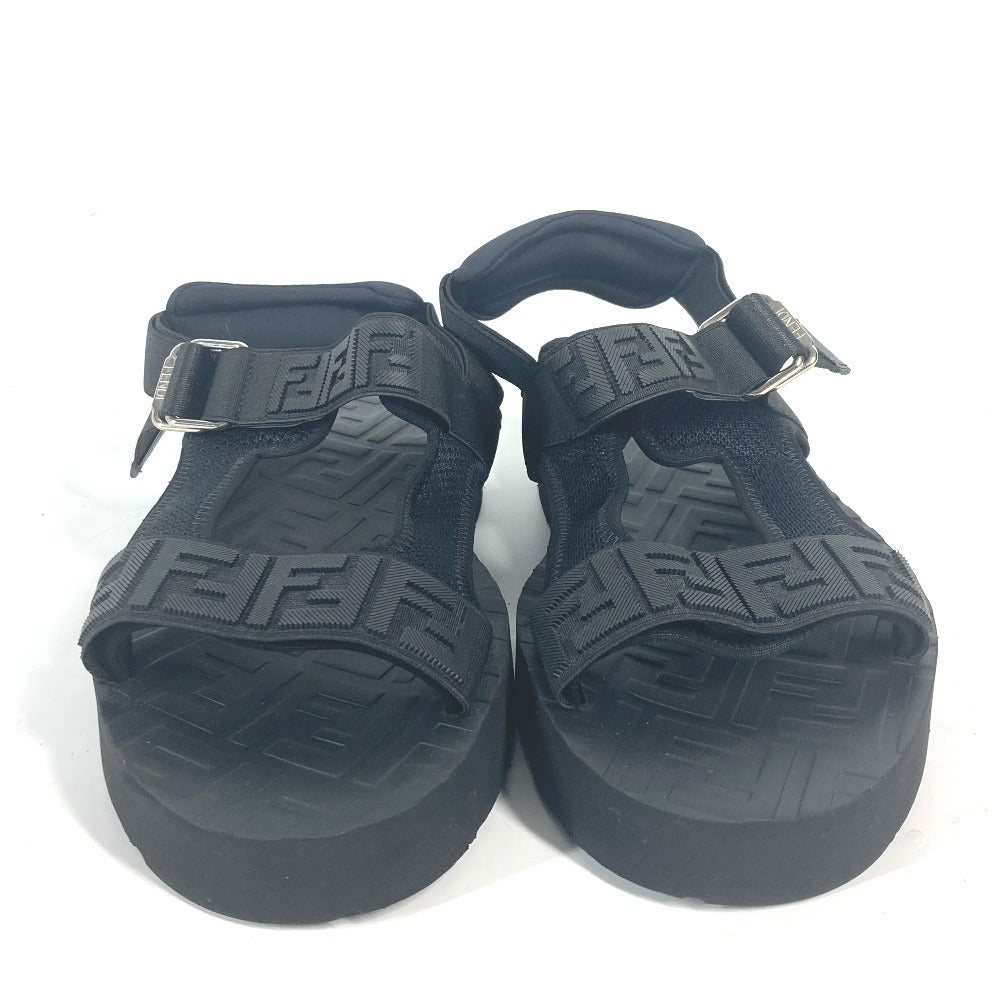 FENDI Sandals 7X1377 rubber black belt strap Zucca mens 10