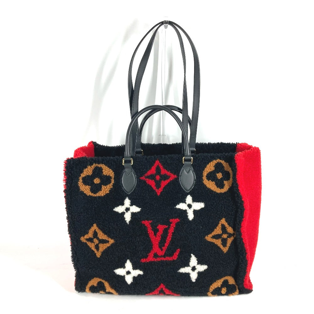 LOUIS VUITTON Shoulder Bag Shearing black Monogram teddy On the go GM