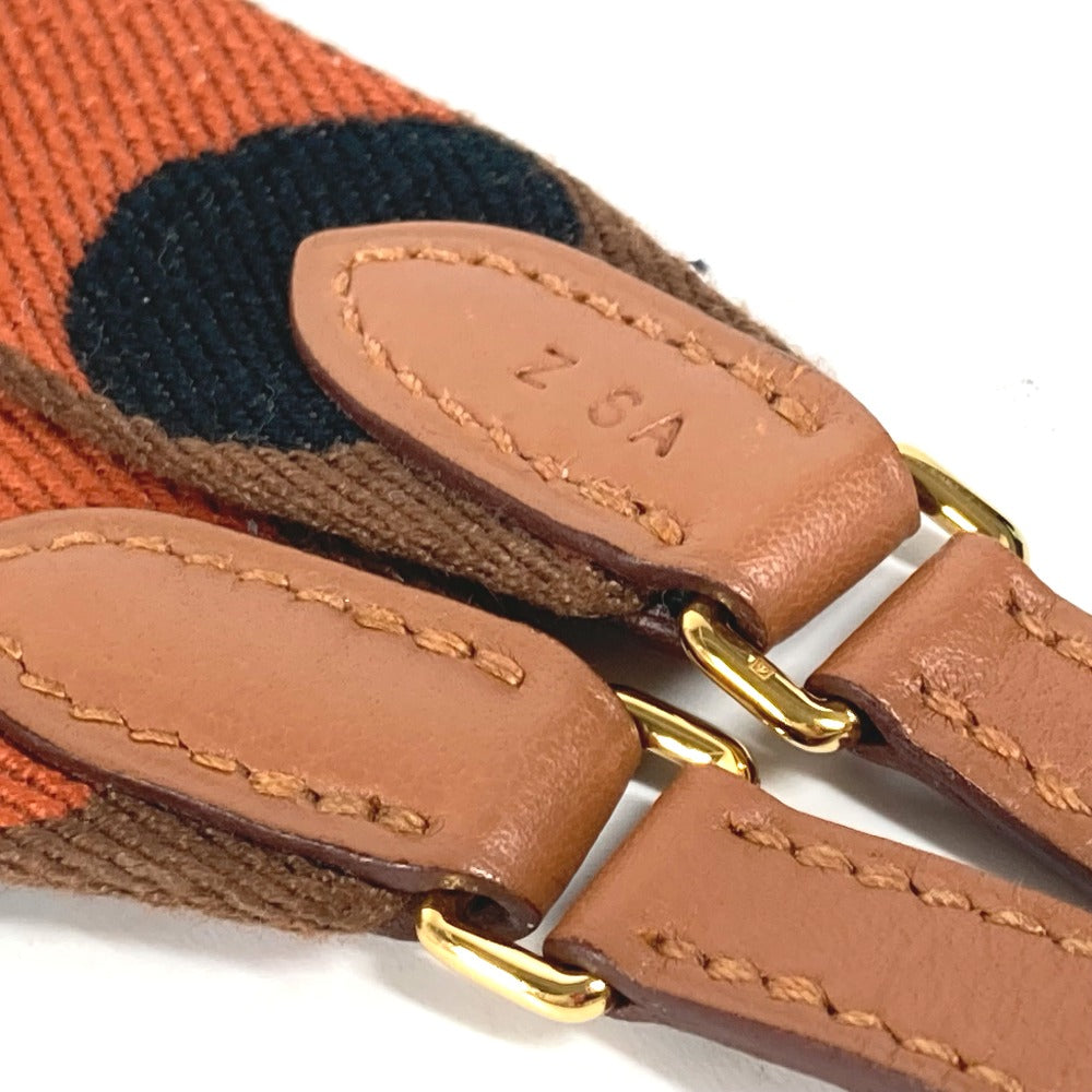 HERMES Shoulder strap canvas Orange bandouliere sangle flipper ball 1" Women