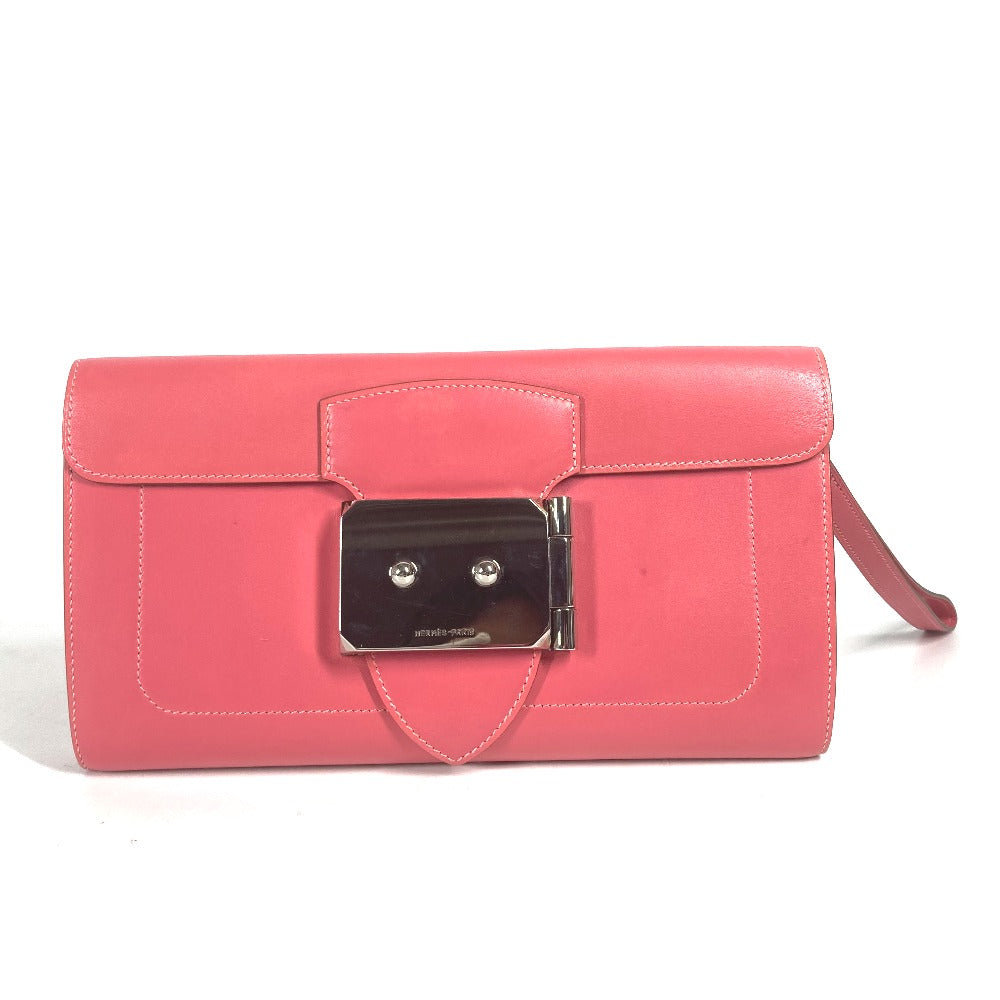 HERMES Clutch bag Leather, Votadelakt pink Sac Clutch Good Lock Women