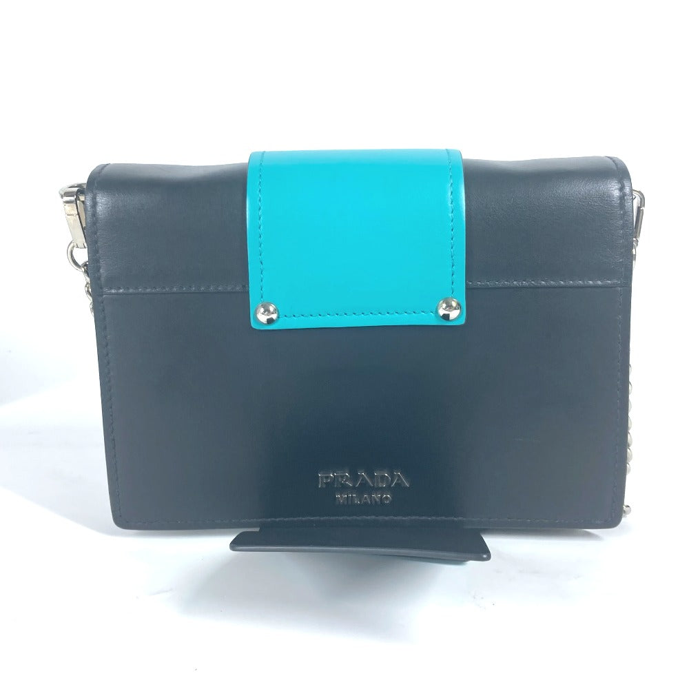 PRADA Shoulder Bag leather black bag Chain Crystal rhinestones Women