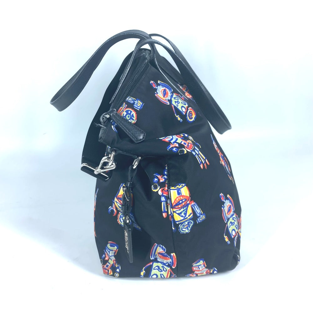 PRADA Tote Bag Nylon black Shoulder Bag Crossbody robot mens