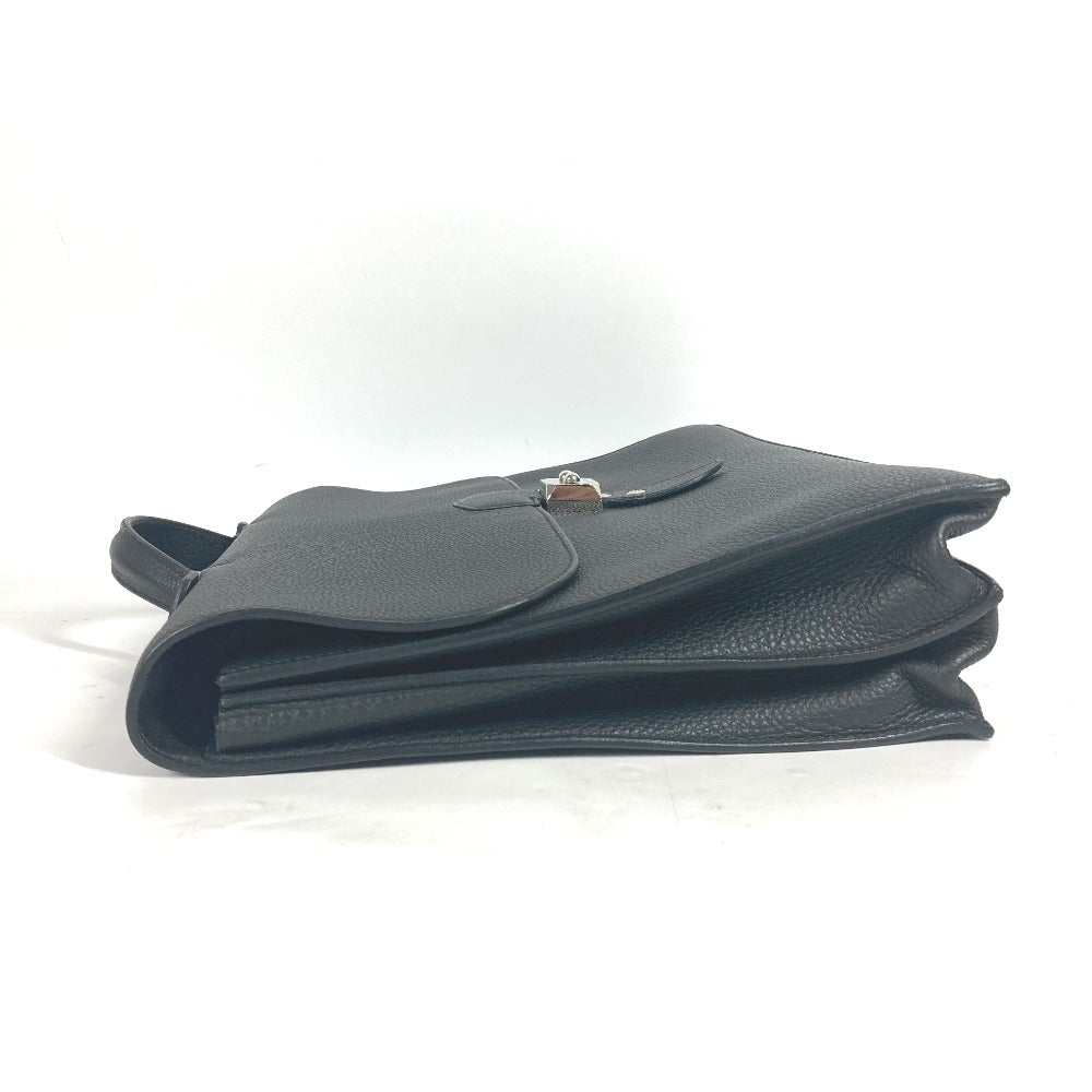 HERMES Business bag Togo black Briefcase Sac Adepeche 38 mens