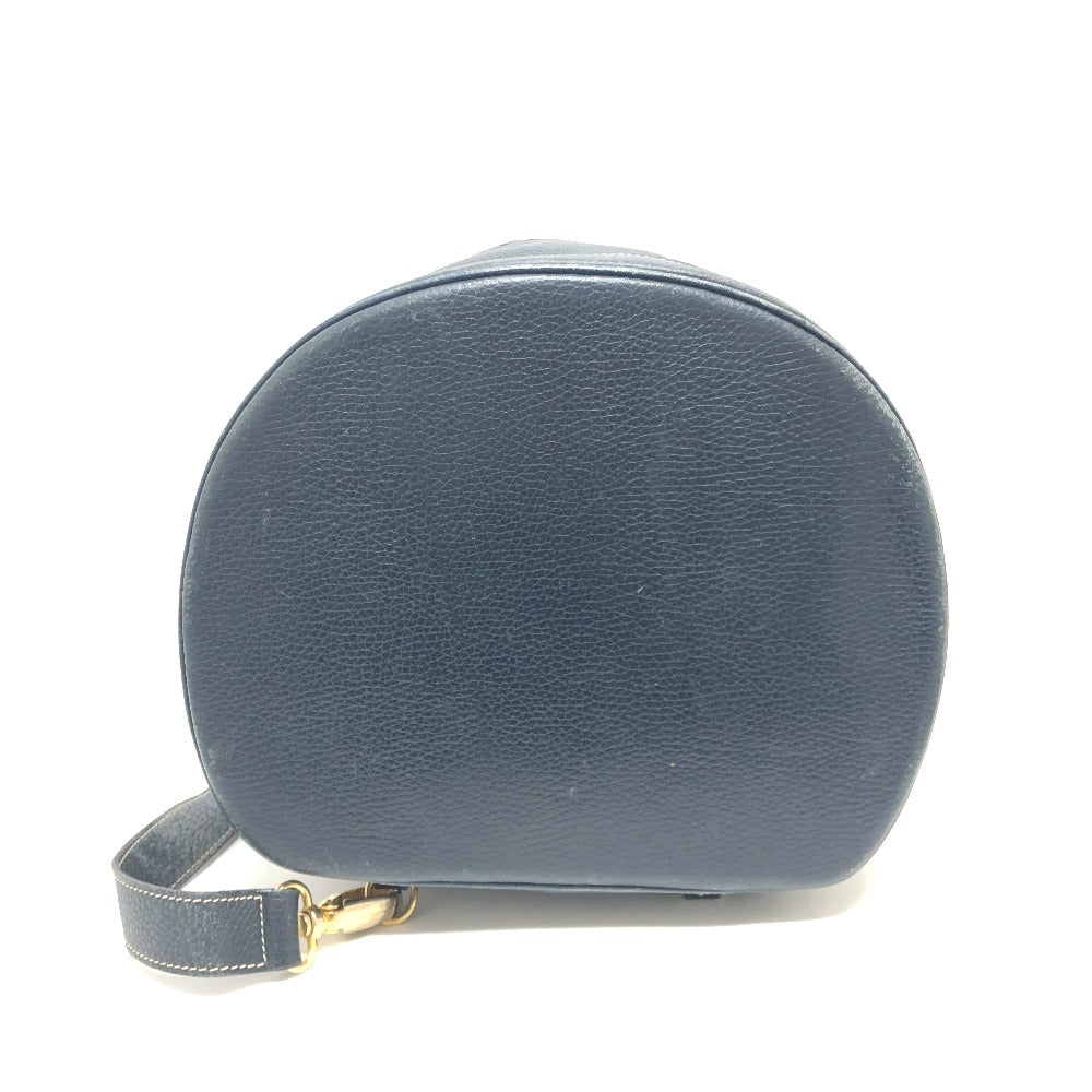 HERMES Shoulder Bag leather Navy purse Women