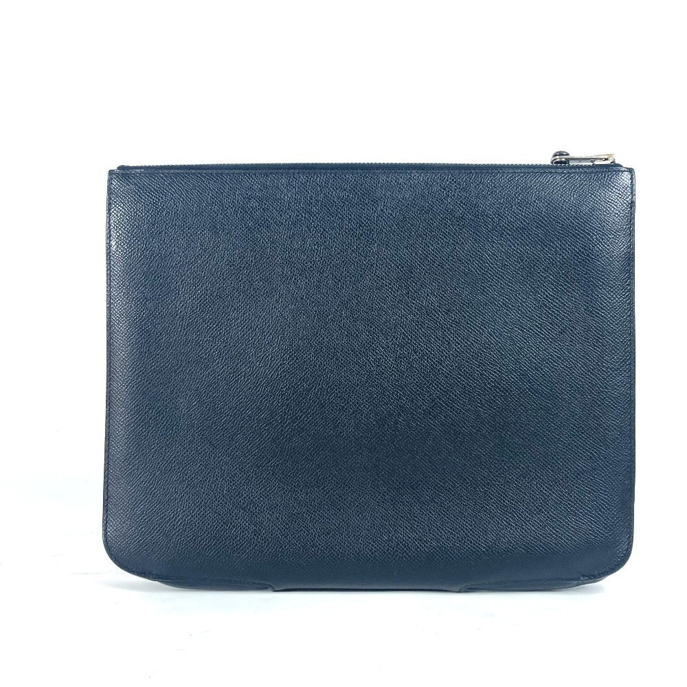 HERMES Clutch bag Epsom black logo City Hall business bag PM unisex(Unisex)