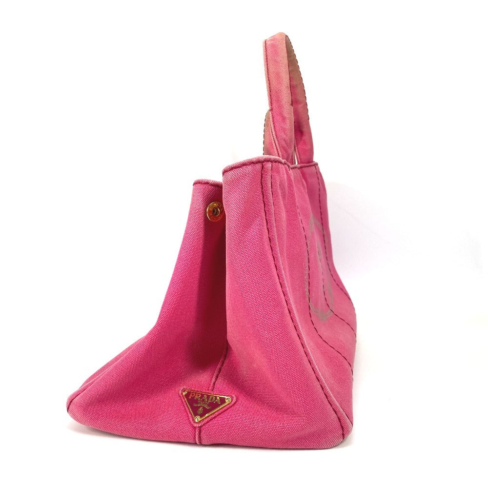 PRADA Tote Bag canvas pink Canapa logo M Women