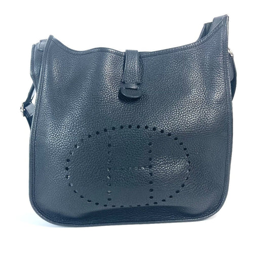 HERMES Shoulder Bag Taurillon Clemence black Evelyn 3 GM mens