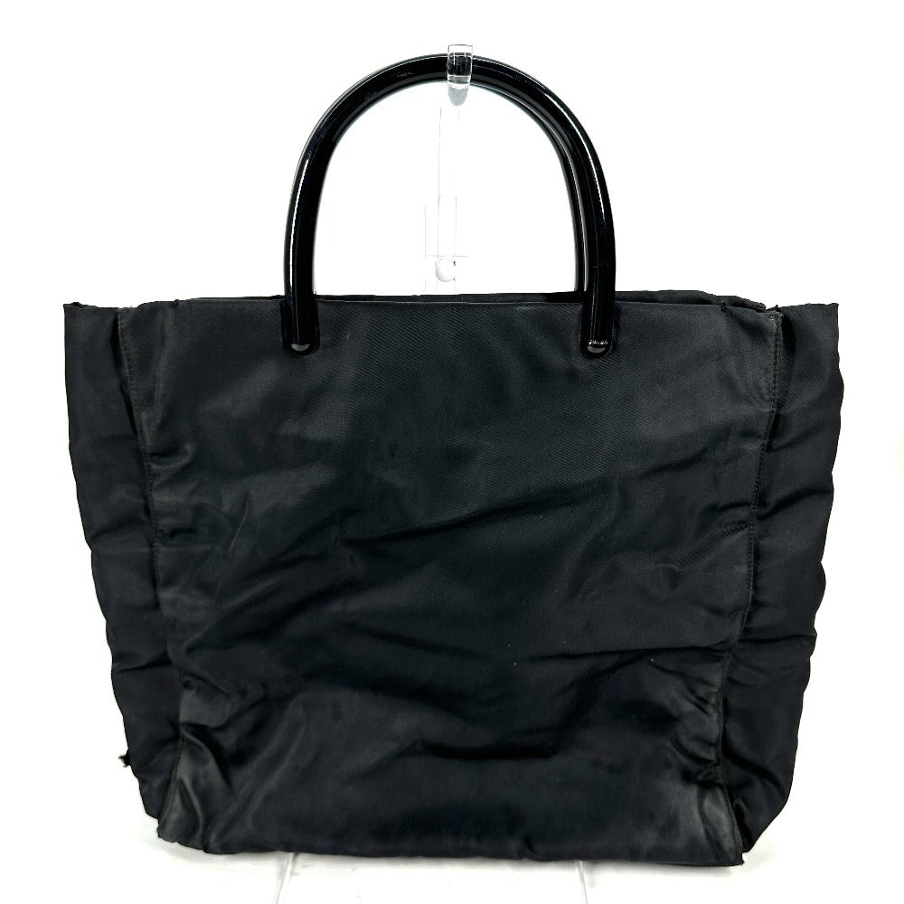 PRADA Handbag Nylon black Triangle logo plate Plat Stick handle unisex(Unisex)