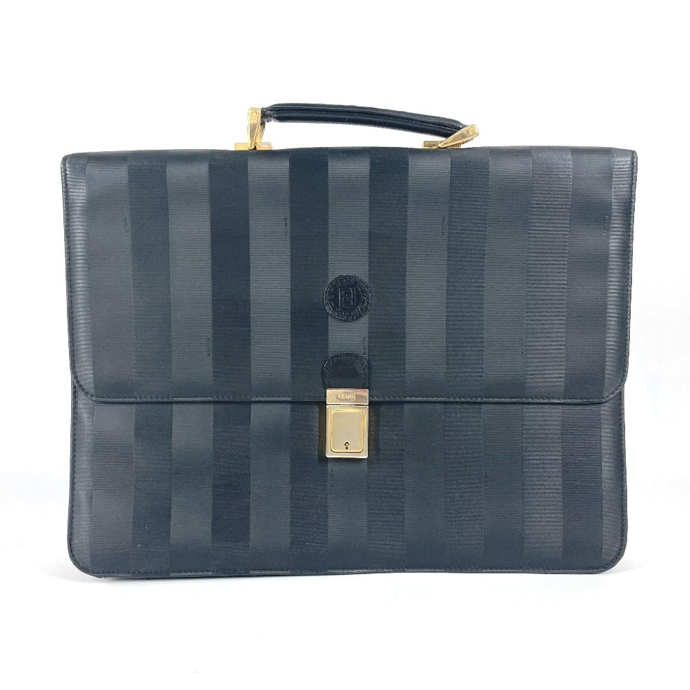 FENDI Business bag PVC / Leather black Pecan logo unisex(Unisex)
