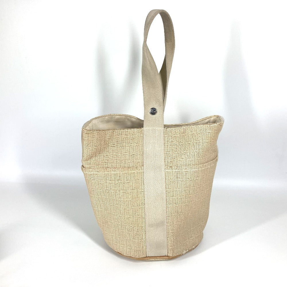 HERMES Handbag canvas beige Saksaw PM Saksaw PM
