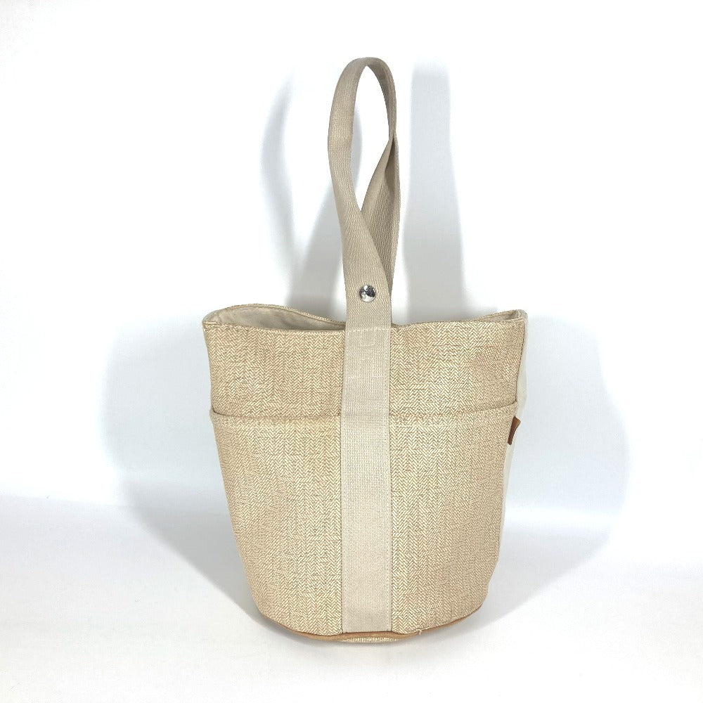 HERMES Handbag canvas beige Saksaw PM Saksaw PM